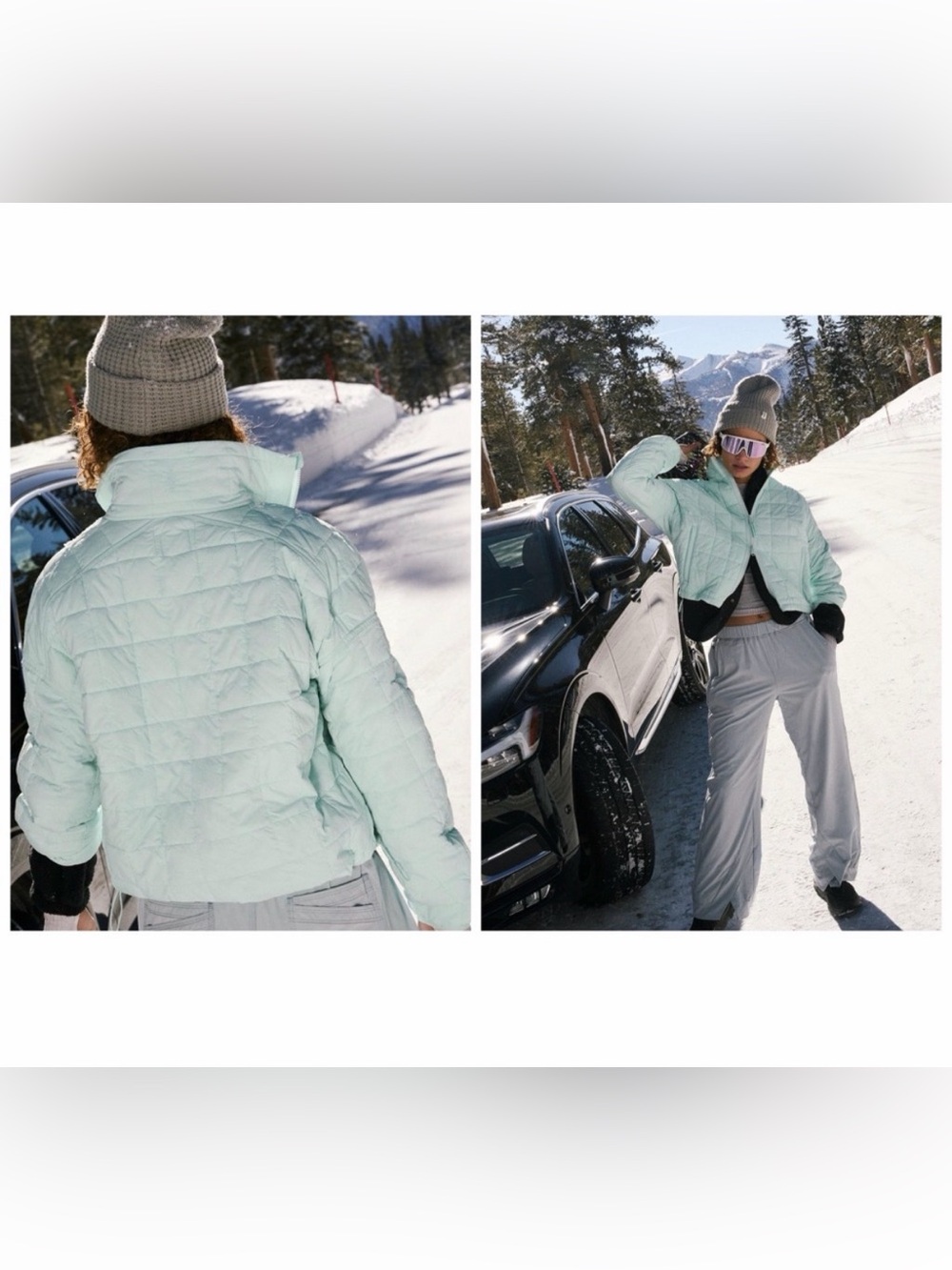 Free People Jackets, FP Movement Poppy Packable Puffer Jacket, Small, Minty Blue